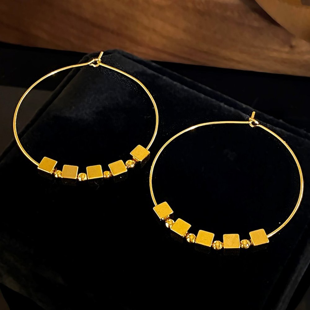 S925 Simple Circle Earrings Gold and Silver - Picture 6 of 13